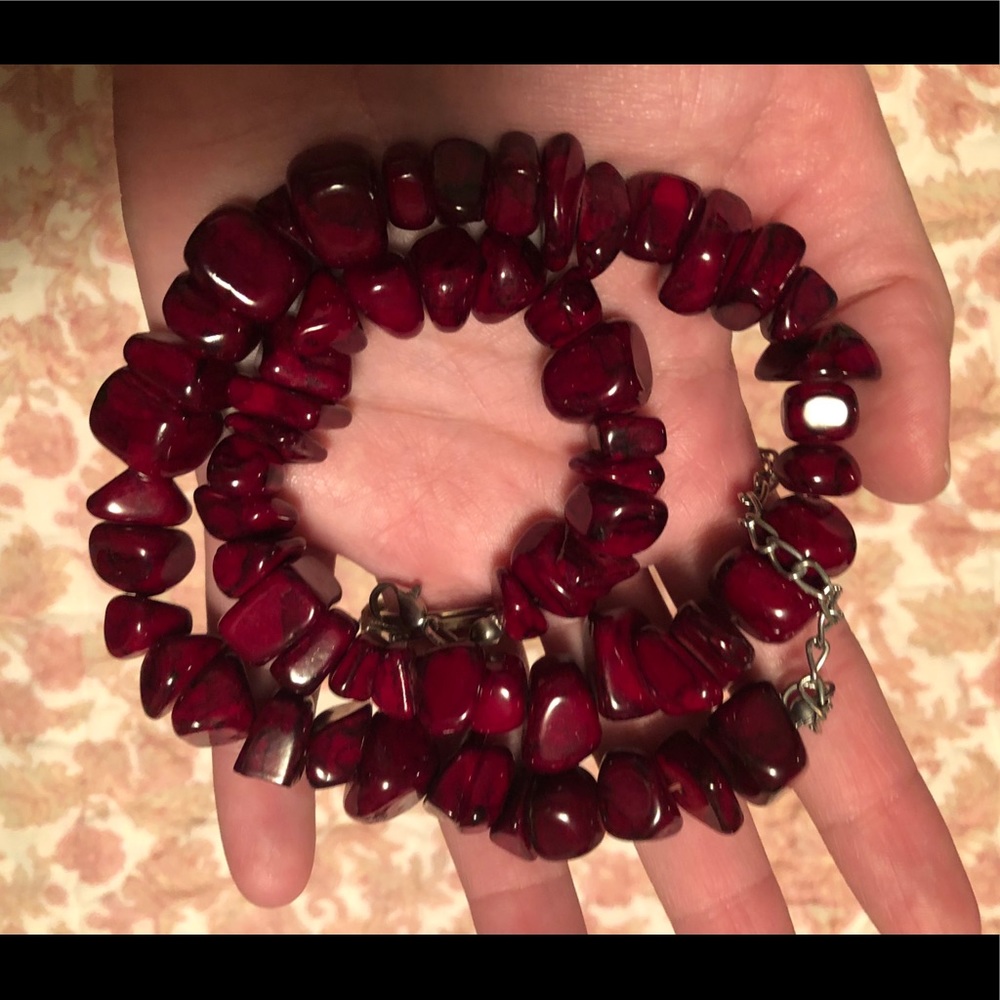 Red stone necklace